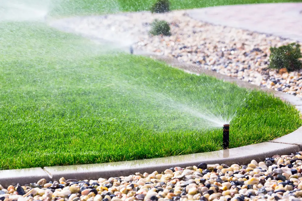 Automatic sprinkler system in residential yard