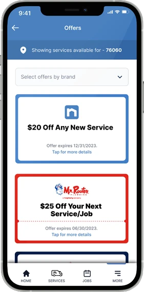 The Neighborly app offers and coupons displayed on a smartphone screen.