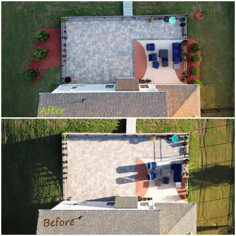Aerial view before and after