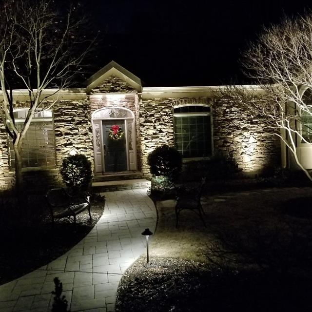 Outdoor lighting set on a site
