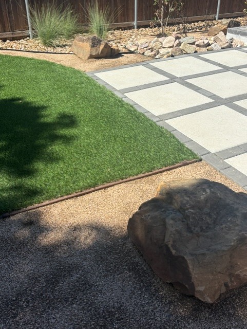 synthetic turf and rock