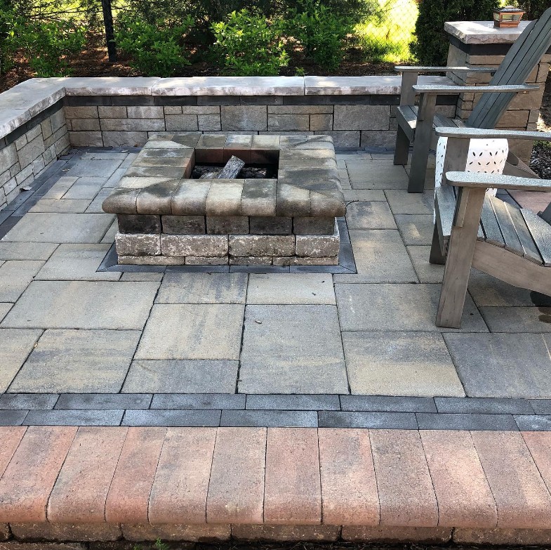 The fire pit is ready for s'mores.