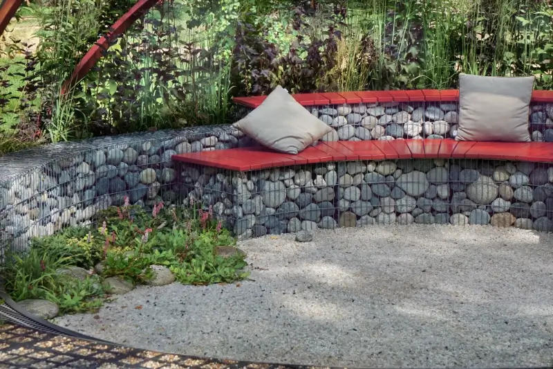 Retaining walls with built in seating.