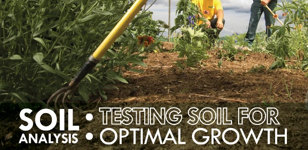 The Grounds Guys employees with text: "Soil analysis: testing soil for optimal growth"