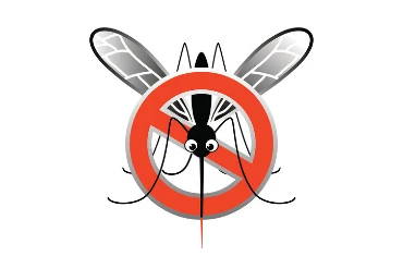 no mosquito cartoon with a red circle and slash