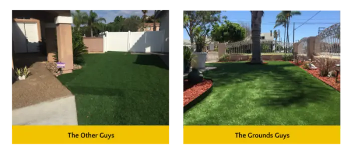 Synthetic turf services comparison between other competitors and The Grounds Guys