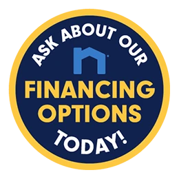 Navy blue circle with Neighborly N logo and the words Ask About Our Financing Options Today.