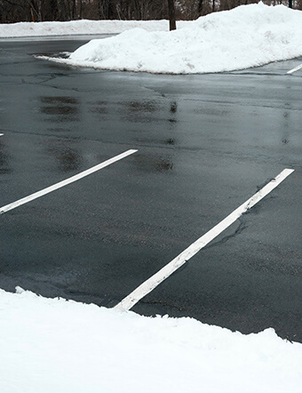 snow removed from parking spaces